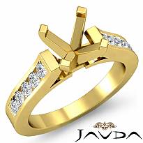 Round Diamond Engagement Ring Channel Setting 14k Gold Yellow Semi Mount (0.5Ct. tw.)