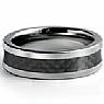 Mens Tungsten Carbide Wedding Polish Band Fiber Inlay Comfort Fit 7m Ring