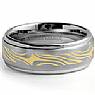 Mens Tungsten Carbide Wedding Band Brush Gold Plated Comfort Fit 8mm Ring