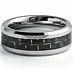 Men Tungsten Carbide Wedding Band Low Beveled Edges Comfort Fit 8mm Ring