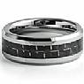 Men Tungsten Carbide Wedding Band Low Beveled Edges Comfort Fit 8mm Ring