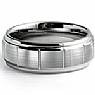 Men Tungsten Carbide Wedding Grooved Band Bevel Edge Comfort Fit 8mm Ring