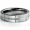 Men Tungsten Carbide Wedding Grooved Band High Polish Comfort Fit 6m Ring