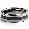 Men Tungsten Carbide Wedding Band Centre Fiber inlqy Comfort Fit 7mm Ring