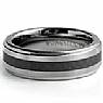 Men Tungsten Carbide Wedding Band Centre Fiber inlqy Comfort Fit 7mm Ring