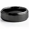 Men Tungsten Carbide Wedding Polish Band Ridged Edge Comfort Fit 8mm Ring