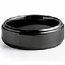 Men Tungsten Carbide Wedding Polish Band Ridged Edge Comfort Fit 8mm Ring