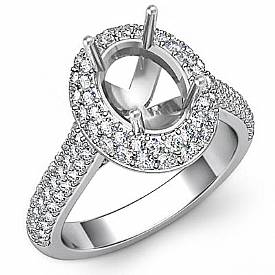 1.50CT Oval Diamond Semi Mount Engagement Ring W Gold