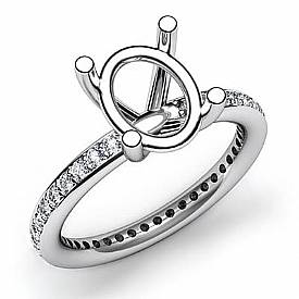 0.52Ct Diamond Engagement Ring Oval Setting 14k WHite gold