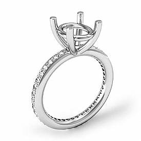 0.52Ct Diamond Engagement Ring Oval Setting 14k WHite gold