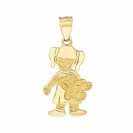 1.4g 14k Yellow Gold Domestic Light Girl Charm