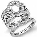 2Ct Antique Diamond Engagement Ring Oval Bridal set 14k White Gold