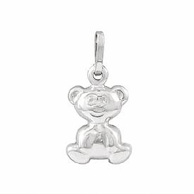 1.1g 14k White Gold Italian Teddy Bear Charm