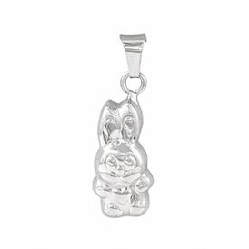 1.8g 14k White Gold Italian Rabbit Shaped Charm