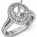 1.50CT OVal Vintage Diamond Semi Mount Engagement Ring W Gold