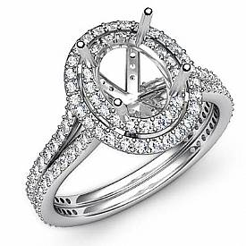 1.50CT OVal Vintage Diamond Semi Mount Engagement Ring W Gold