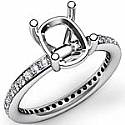 0.51Ct Diamond Engagement Ring Cushion Setting 14k White Gold
