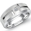 0.15 ct Princess Diamond Men Wedding Band W Gold.
