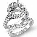2Ct Antique Diamond Engagement Ring Bridal Setting 14k White Gold