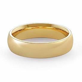 14k Solid Yellow Gold Wedding Band Ring Comfort Fit 5 mm