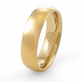 14k Plain Solid Yellow Gold Wedding Band Ring Comfort Fit 6 mm