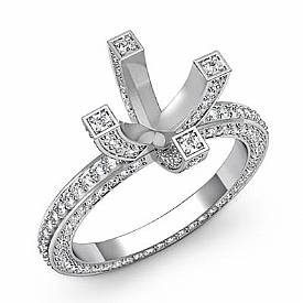 1.9 CT Round Engagement Ring 14k W Gold Diamond Setting