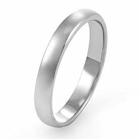 14k Plain Solid White Gold Wedding Band Ring 3mm