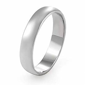14K Plain Solid White Gold Wedding Band Ring 4.2mm