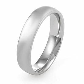 14k Plain Solid White Gold Wedding Band Ring 5mm