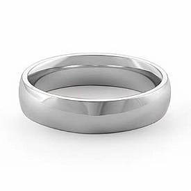 14k Plain Solid White Gold Wedding Band Ring 5mm
