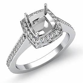 0.50 CT Round Diamond Semi Mount Engagement Ring W Gold
