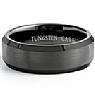 17.7g Tungsten Wedding Band Men Beveled Edges Black Enamel Plated