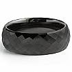 Mens Tungsten Carbide Wedding Dome Band Facet Enamel Comfort Fit 8mm Ring