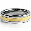 Men Tungsten Carbide Wedding Grooved Band Gold Plated Comfort Fit 6m Ring