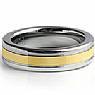 Men Tungsten Carbide Wedding Grooved Band Gold Plated Comfort Fit 6m Ring