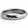 Mens Tungsten Carbide Wedding Polish Band Dome Facet Comfort Fit 4mm Ring