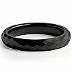 Men Tungsten Carbide Wedding Facet Band Black Enamel Comfort Fit 4mm Ring