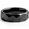 Men Tungsten Carbide Wedding Facet Band Black Enamel Comfort Fit 7mm Ring