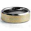 Men Tungsten Carbide Wedding Band Center Gold Plated Comfort Fit 8mm Ring