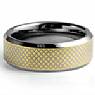 Men Tungsten Carbide Wedding Band Center Gold Plated Comfort Fit 8mm Ring