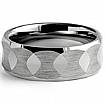 Men Tungsten Carbide Wedding Band Facet Matte Polish Comfort Fit 8mm Ring
