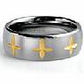 Men Tungsten Carbide Wedding Band Gold Plated Stars Comfort Fit 8mm Ring
