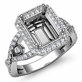 1.5 CT Round Diamond Semi Mount Engagement Ring WHite Gold