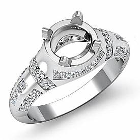 0.25 Ct Round Princess Diamond Engagement Setting 14k White Gold Semi Mount Ring