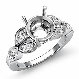 1 CT Round Diamond Solitaire Engagement Ring Setting W Gold