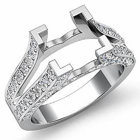 1Ct Diamond Princess Semi Mount Engagement Split Shank Ring Setting 14k Wh Gold