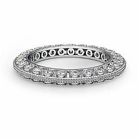 0.59 ct Round Diamond Vintage Eternity Wedding Ring Band W Gold