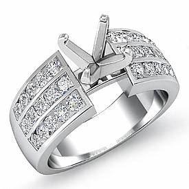 1 CT Princess & Round Diamond Engagement Ring W Gold
