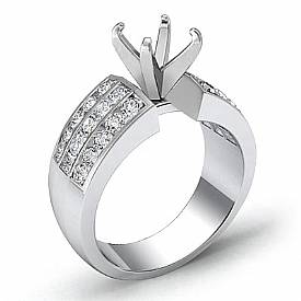 1 CT Princess & Round Diamond Engagement Ring W Gold