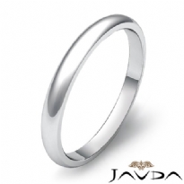 Polish Solid Ring 2.5mm Mens Wedding Dome Plain Band 14k Gold White 2g 4sz